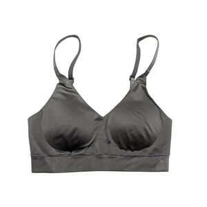 True & Co Adjustable Strap V-Neck Bra‎ Wireless Size Small Gray NWT $58